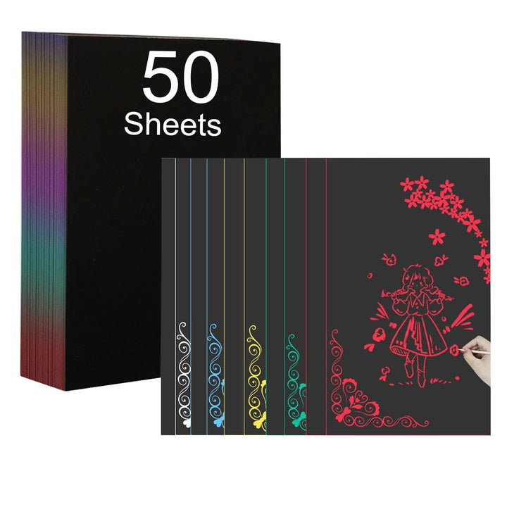 50 PACKS A4 Size Magic Scratch Paper Set