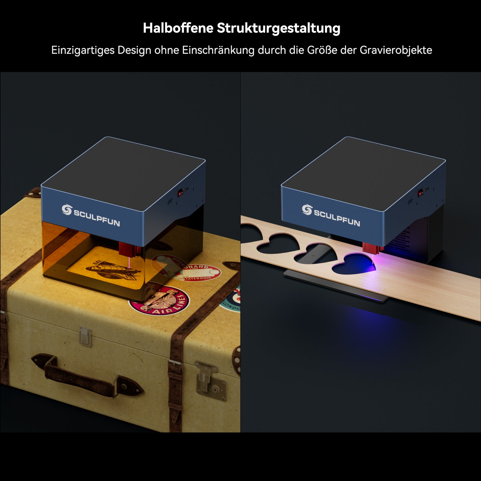 SCULPFUN icube Air Assist en honingraatwerktafel, luchtpomp voor iCube