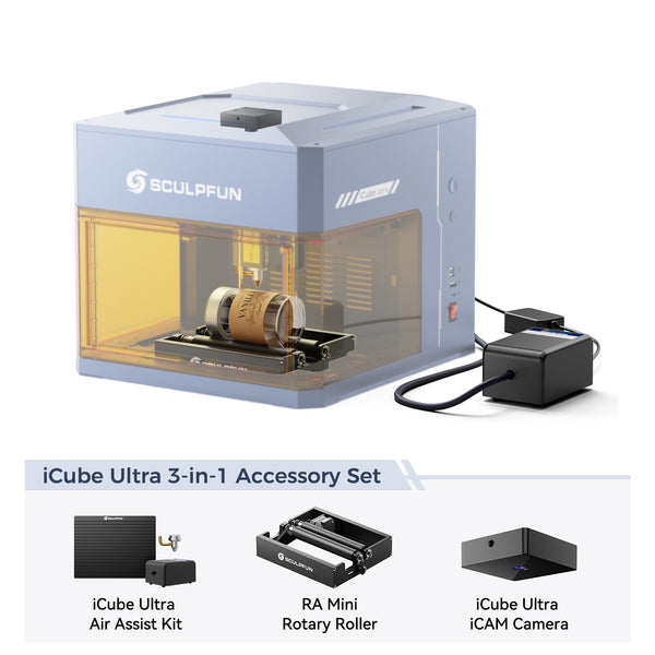 iCube Ultra iCam Kamera + RA Mini-Drehwalze + Air Assist 3-in-1-Zubehörset